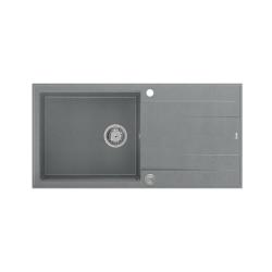Quadri Luton évier en granit gris avec égouttoir réversible 100x50cm avec bonde en inox 1208967323