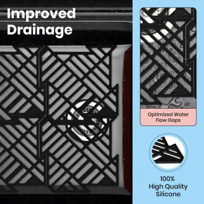 Magisso Happy Sink Puzzle protecteur de fond noir, 4 pièces pour évier noir, 32,5 x 32,5 cm, 1208967385