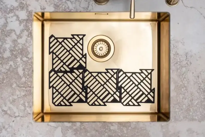 Magisso Happy Sink Puzzle protecteur de fond noir, 4 pièces pour évier noir, 32,5 x 32,5 cm, 1208967385