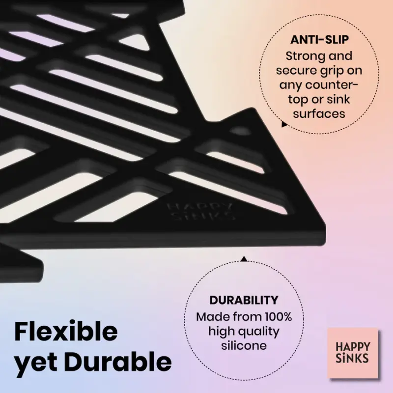 Magisso Happy Sink Puzzle protecteur de fond noir, 4 pièces pour évier noir, 32,5 x 32,5 cm, 1208967385