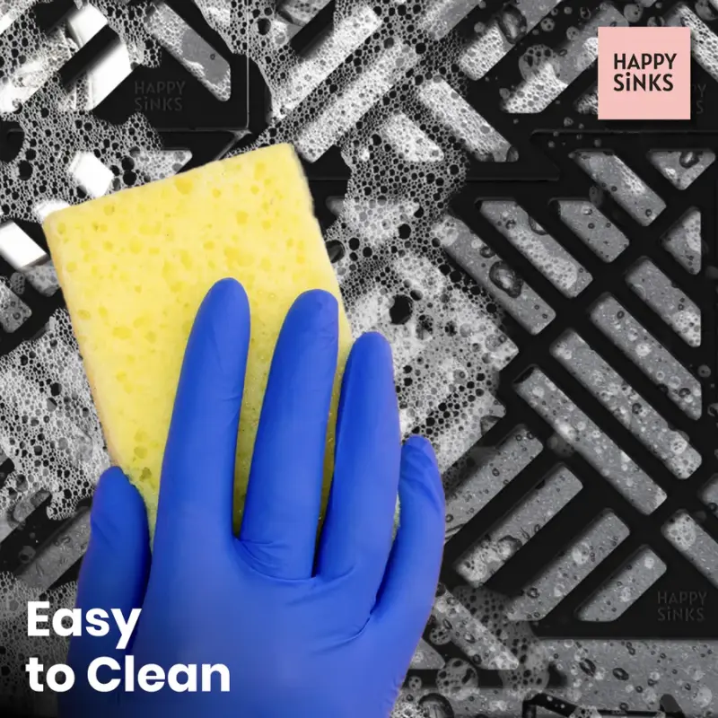 Magisso Happy Sink Puzzle protecteur de fond noir, 4 pièces pour évier noir, 32,5 x 32,5 cm, 1208967385