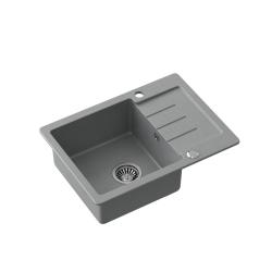 Quadri Kendal évier en granit gris avec égouttoir 60x44cm réversible 1208967401