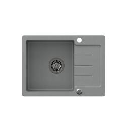 Quadri Kendal évier en granit gris avec égouttoir 60x44cm réversible 1208967401