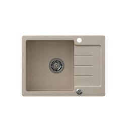 Quadri Kendal évier en granit beige sable avec égouttoir 60x44cm réversible 1208967402