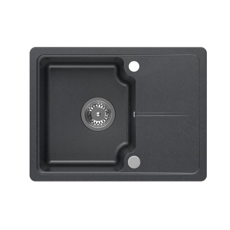 Quadri Kendal évier en granit anthracite 58x44cm avec égouttoir 1208967403