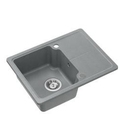 Quadri Kendal évier en granit gris 58x44cm avec égouttoir 1208967404