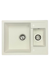 GraniteMy Évier en granit blanc extra peu profond 1,5 bac à poser 58x44cm 1208967418