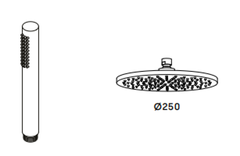 Waterevolution Flow combiné de douche avec douche de tête PVD or White Gold 250mm T141N25WGE