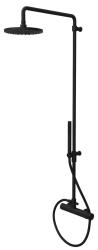Waterevolution Flow ensemble de douche avec pommeau de douche à effet pluie noir mat 200mm T141NRPR