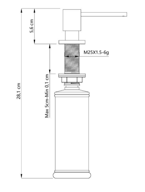 Distributeur de savon encastré Quadri Luxor en inox, rechargeable par le dessus 1208967508