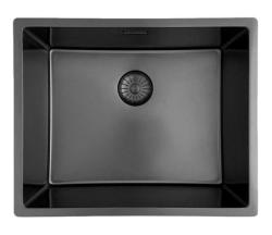 Évier Pure.Sink Prestige 50x40 cm PVD Gun Metal rayon de 10 mm sous-plan,à fleur,sur plan PPG5040-61