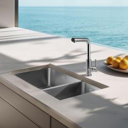 Robinet de cuisine Pure.Sink Elite Steel Spark-S en inox avec bec extensible PS8041-02
