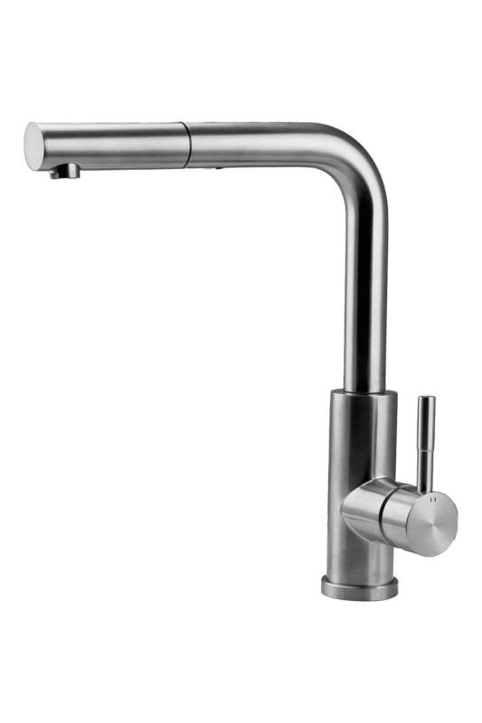 Robinet de cuisine Pure.Sink Elite Steel Spark-S en inox avec bec extensible PS8041-02