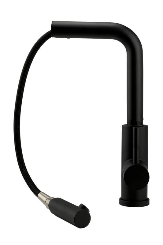 Robinet de cuisine Pure.Sink Elite Steel Spark-S Noir Mat avec bec extensible PS8041-10