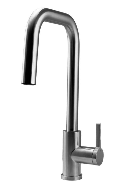 Robinet de cuisine Pure.Sink Elite Steel Crystal-S en inox avec bec extensible PS8050-02