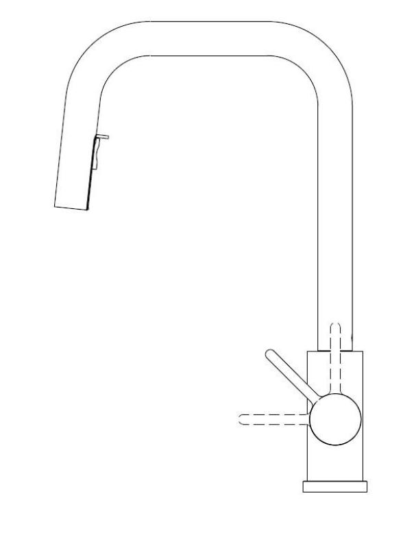 Robinet de cuisine Pure.Sink Elite Steel Crystal-S Noir mat avec bec extensible PS8050-10