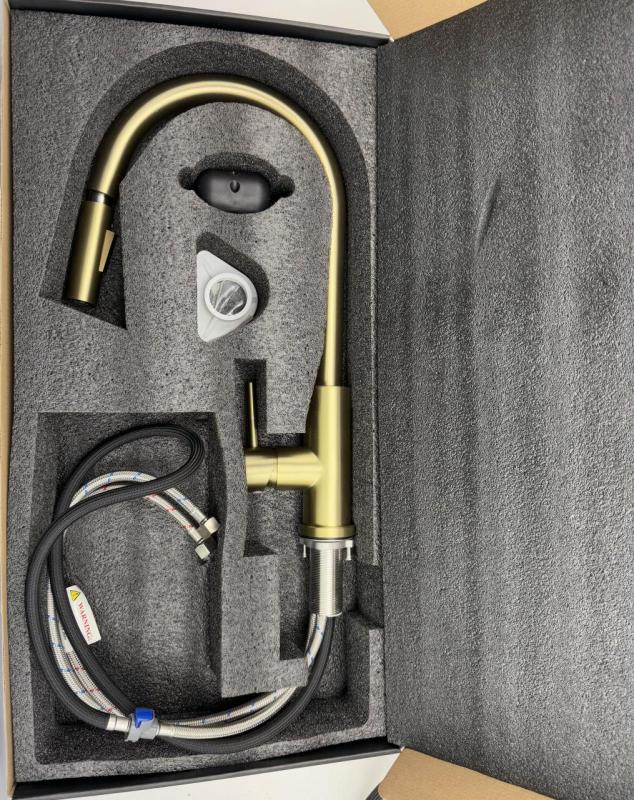 Robinet de cuisine Pure.Sink Elite Steel Stream-S en inox avec bec rétractable PS8045-02.