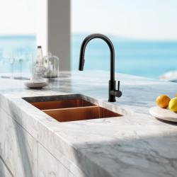 Robinet de cuisine Pure.Sink Elite Steel Stream-S Noir Mat avec bec extensible PS8045-10