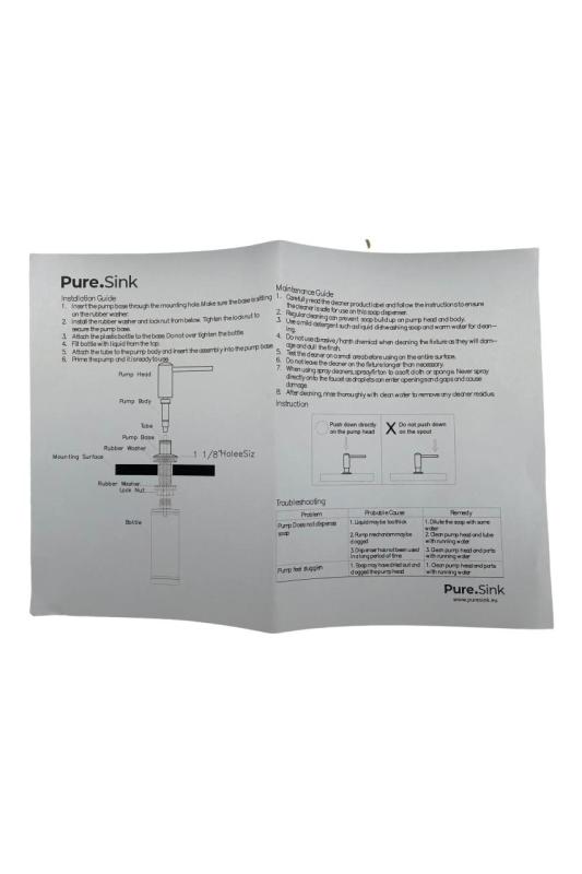 Distributeur de savon encastré Pure.Sink Elite Steel Shine en PVD or brossé, rechargeable par le haut PS9010-60.