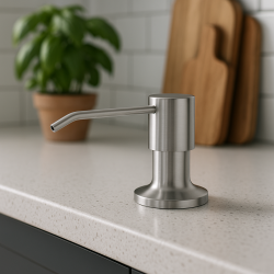 Distributeur de savon encastré Quadri Manchester en inox - Rechargeable par le haut 1208967655