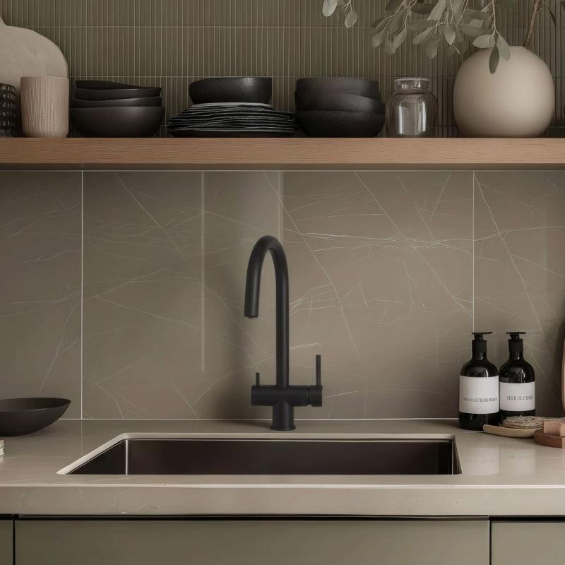 Quadri Leichester Robinet de Cuisine Noir 3-voies avec une connexion supplémentaire pour l'eau filtrée 1208967671