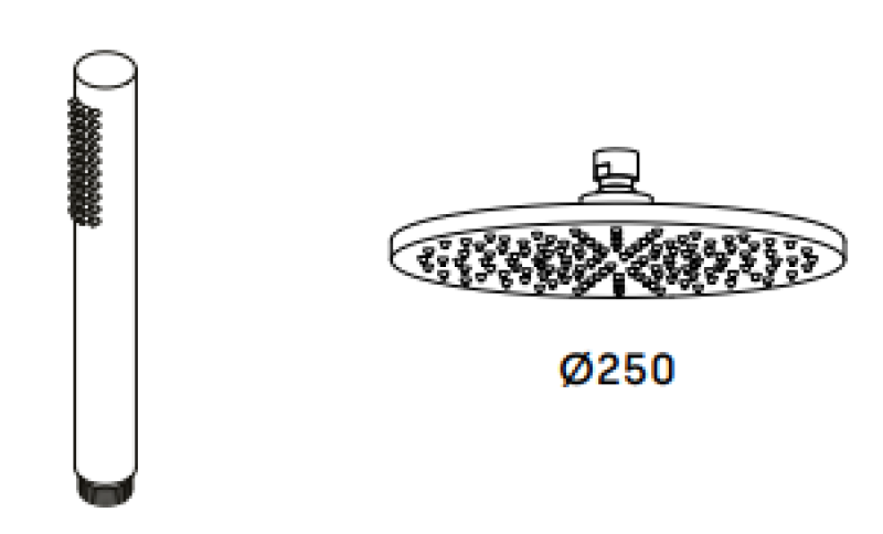 Waterevolution Flow combinaison de douche thermostatique avec douche de tête pluie blanc mat 250mm T141TN25BR