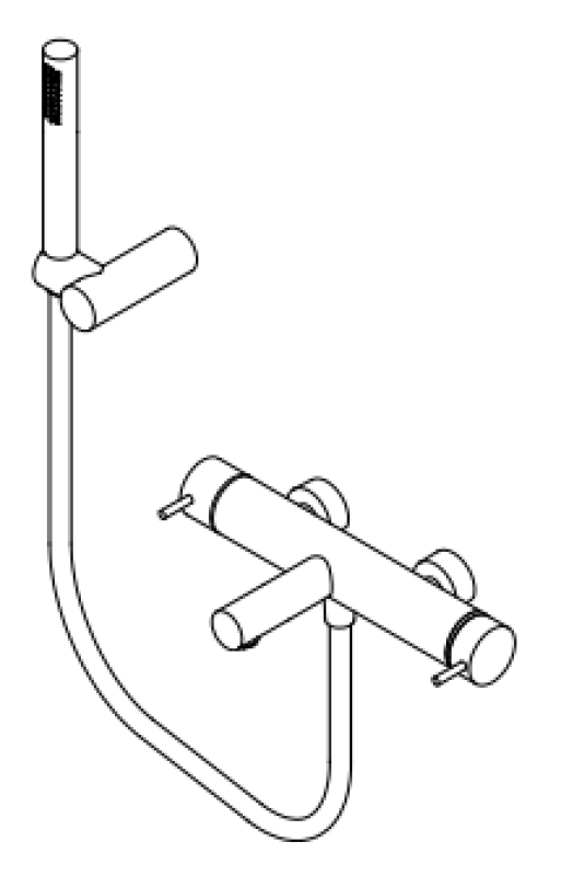 Waterevolution Flow mitigeur de douche à deux voies avec douchette blanche T130NBR