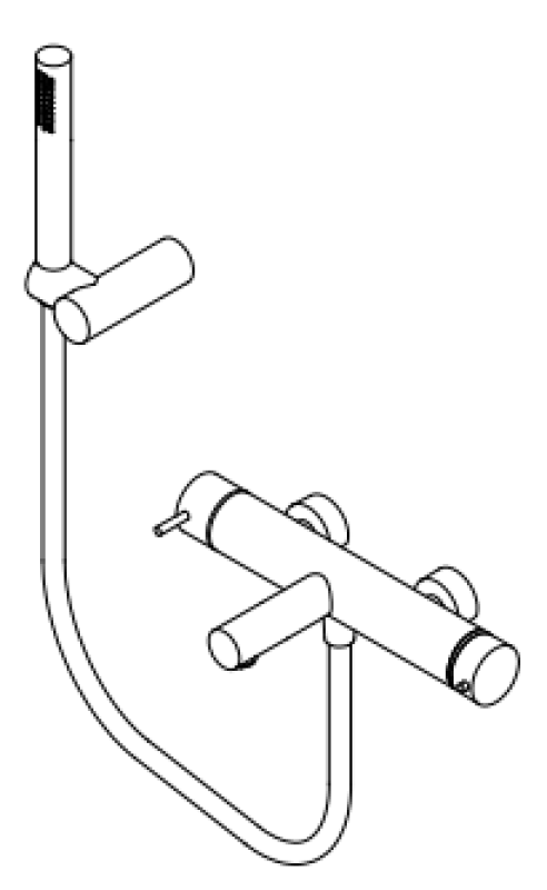 Waterevolution Flow mitigeur thermostatique à deux voies avec douchette à main chromée T130TN01