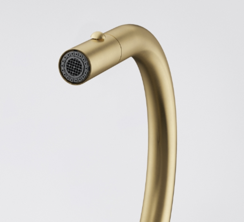 Franke Mythos Masterpiece Robinet de Cuisine Doré avec Bec en J et Douchette Extractible - 115.0711.558