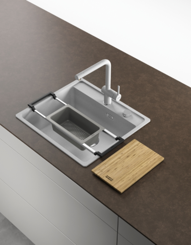 Franke Accessoire Universel All-In Set 1 - Planche à Découper, Bac en Plastique et Pont Télescopique 112.0655.481