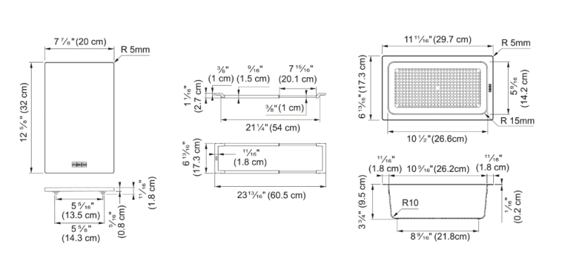 Franke Accessoire Universel All-In Set 1 - Planche à Découper, Bac en Plastique et Pont Télescopique 112.0655.481