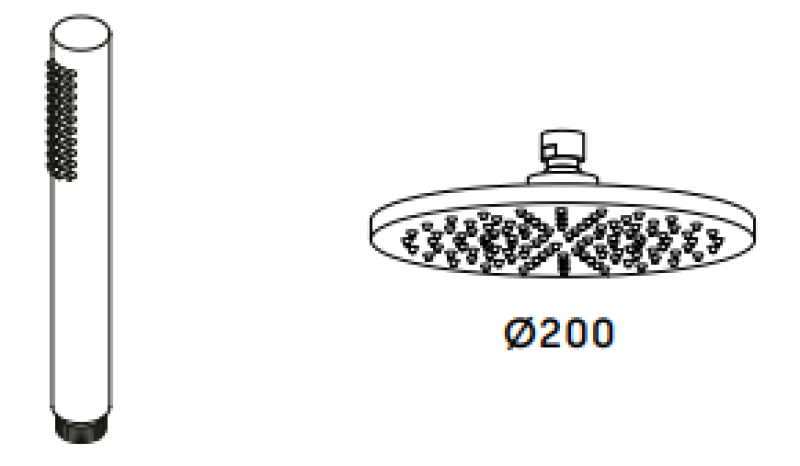 Waterevolution Flow mitigeur de douche 3 voies avec douchette à main et douche de tête chrome T131N01