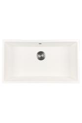 GraniteMy Universal Grand Évier en Granit Blanc 74x40 cm avec bouchon en métal gun - 1208967895