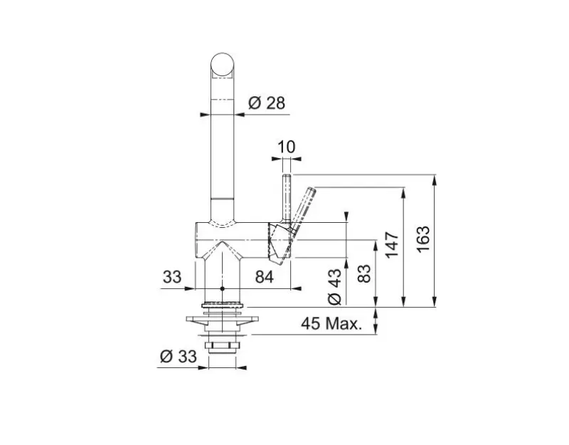 Robinet de cuisine Franke Active L Polar White Blanc avec bec pivotant 115.0653.376