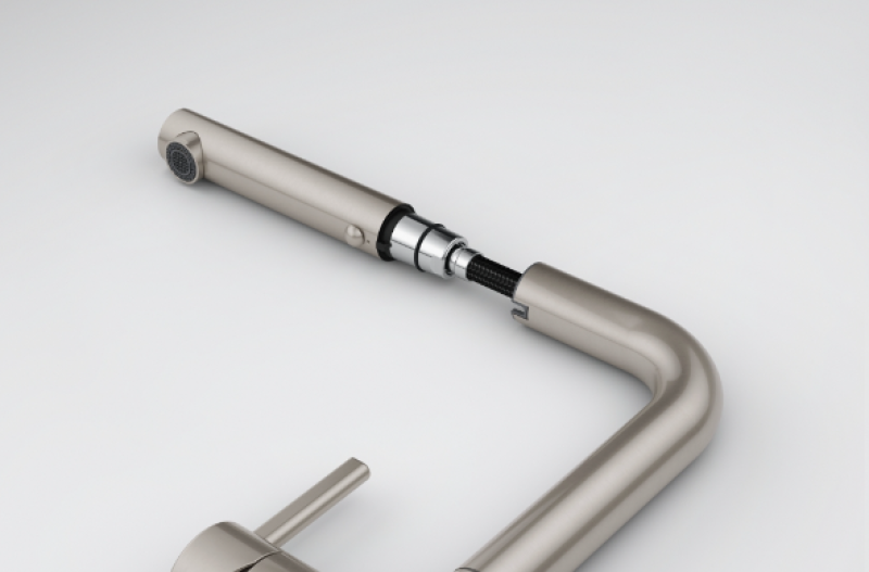 Franke Active Twist Mitigeur Monocommande Aspect Inox avec Bec Extensible et Commande de Vidage Intégrée 115.0653.505