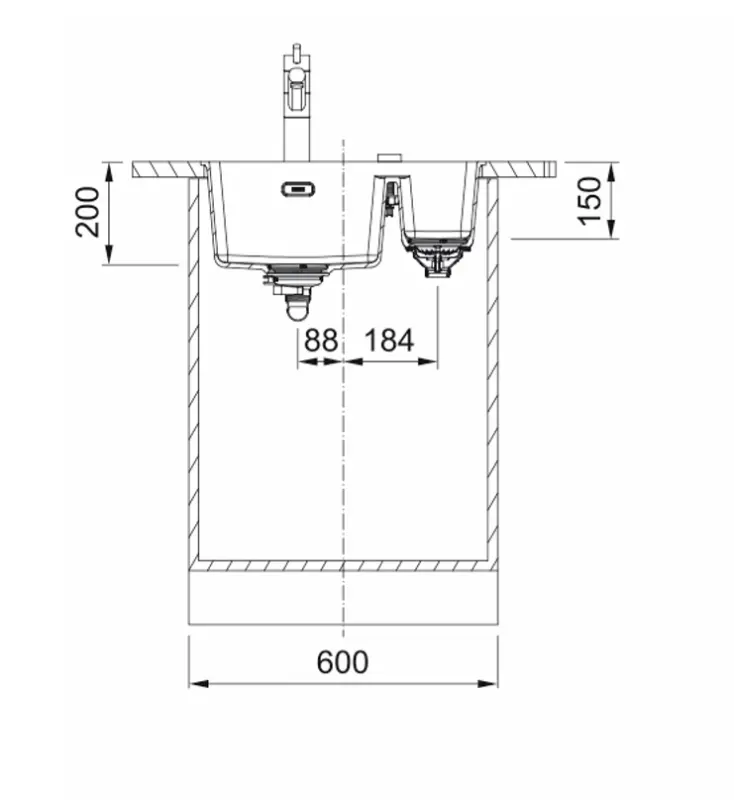 Franke Maris MRG 160-34-15 Fragranite Ardoise Gris Évier gris foncé Bac Droit Sous-meuble 125.0714.607