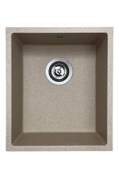 GraniteMy Universal évier en granit beige sable 34x40 cm montage en surface, sous plan et affleurant avec bonde en inox 1208968007