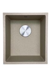GraniteMy Universal évier en granit beige sable 34x40 cm montage en surface, sous plan et affleurant avec bonde en inox 1208968007
