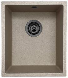 GraniteMy Évier en granit universel beige sable 34x40 cm montage en surface, sous-plan et affleurant avec bonde en métal canon 1208968011