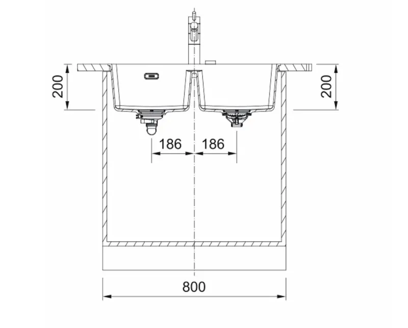 Franke Maris MRG 120-35-35 Évier double en Fragranite - Gris Ardoise, Gris foncé, Sous-meuble 125.0714.606
