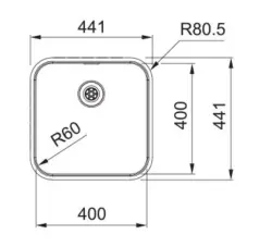 Franke Smart SRX 210.40 Évier en inox 40x40 encastrement à fleur - 127.0688.727