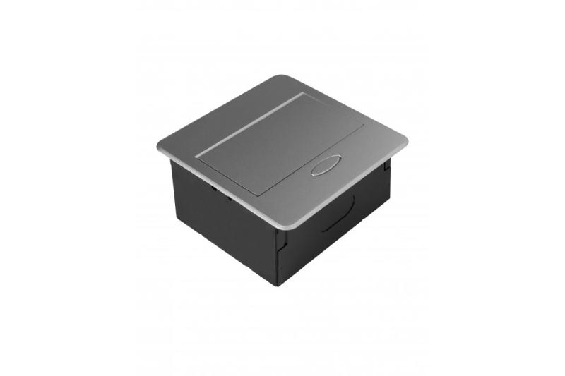 Prise encastrée pour meubles AVARO, 1x prise Schuko, USB A+C, câble de 1,5m, Argent