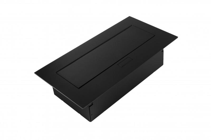 Prise pour meubles 2x prise schuko, USB A+C, sans câble, noir