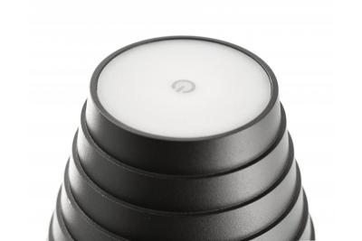 "FIZZI Lampe de table à LED, 2,5W, 200lm, DC 5V, 1A, 4000 K, batterie 4000 mAh, dimmable, noir"