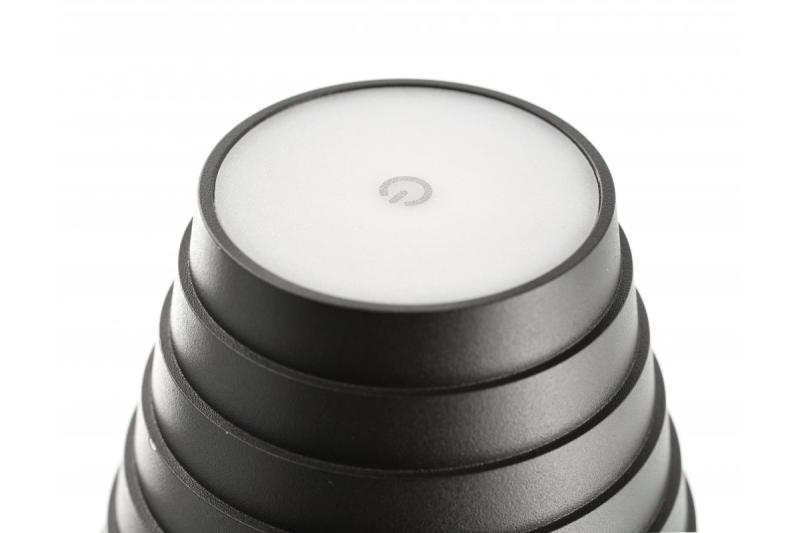 "FIZZI Lampe de table à LED, 2,5W, 200lm, DC 5V, 1A, 4000 K, batterie 4000 mAh, dimmable, noir"