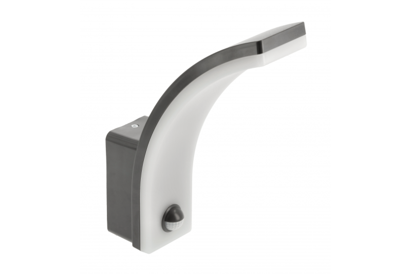 Luminaire LED NICEA avec capteur de mouvement, 20W, 1900lm, 4000K, AC220-240V, IP65, DIM, graphite