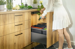 Garbi Basket B-90-T-4 Système de Tri des Déchets pour Tiroir de 90 cm - Inclus avec Support et 4 x Poubelles de 15 Litres 1208969545