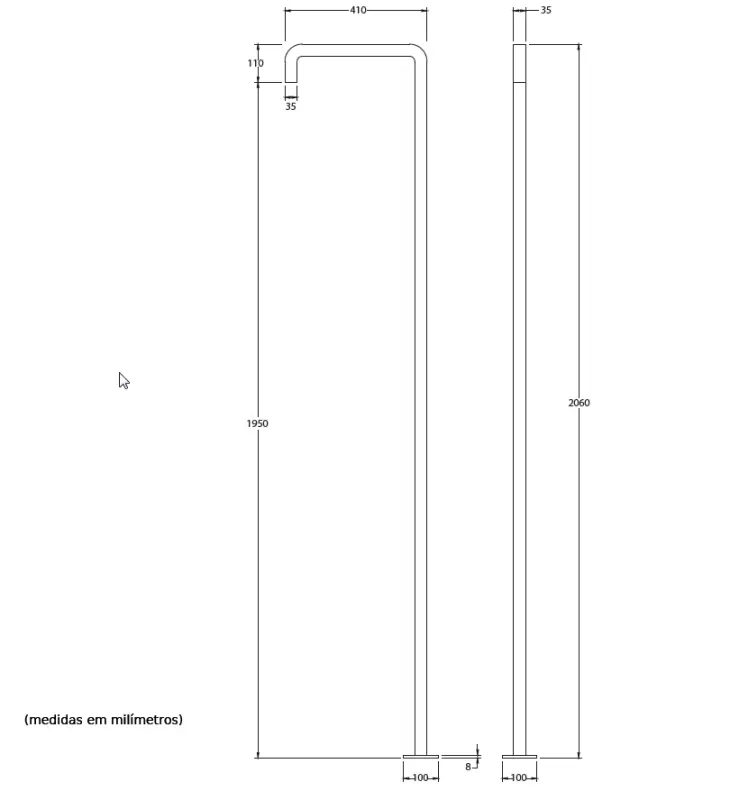 Révolution de l'eau Flow douche de piscine colonne de douche seulement eau froide or clair brossé T145WGE