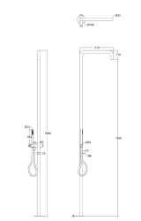 Waterevolution Flow colonne de douche avec mitigeur et douchette Light Gold T147WGE