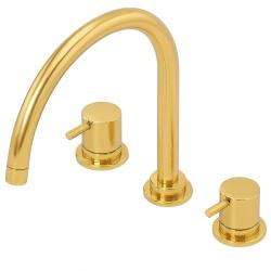 Waterevolution Flow mitigeur de cuisine à 3 trous avec bec pivotant et raccordement pour eau filtrée en laiton T152ULE